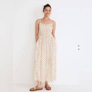 NWT Madewell Sophia Cami Midi Dress in Wild Calendula Block-Print Large